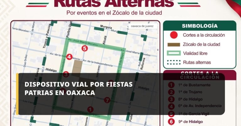 Dispositivo vial por fiestas patrias en Oaxaca
