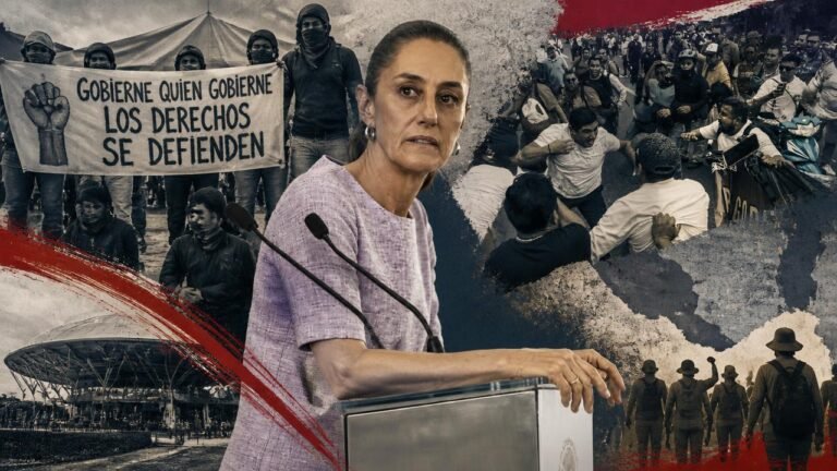 Protestas marcan informe de Sheinbaum en Hidalgo y Oaxaca